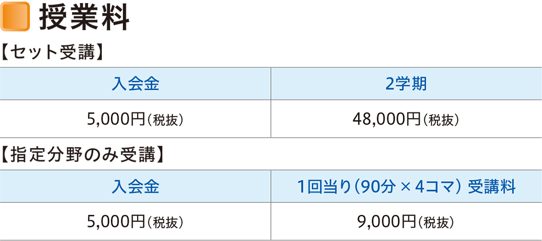 新宿校授業料