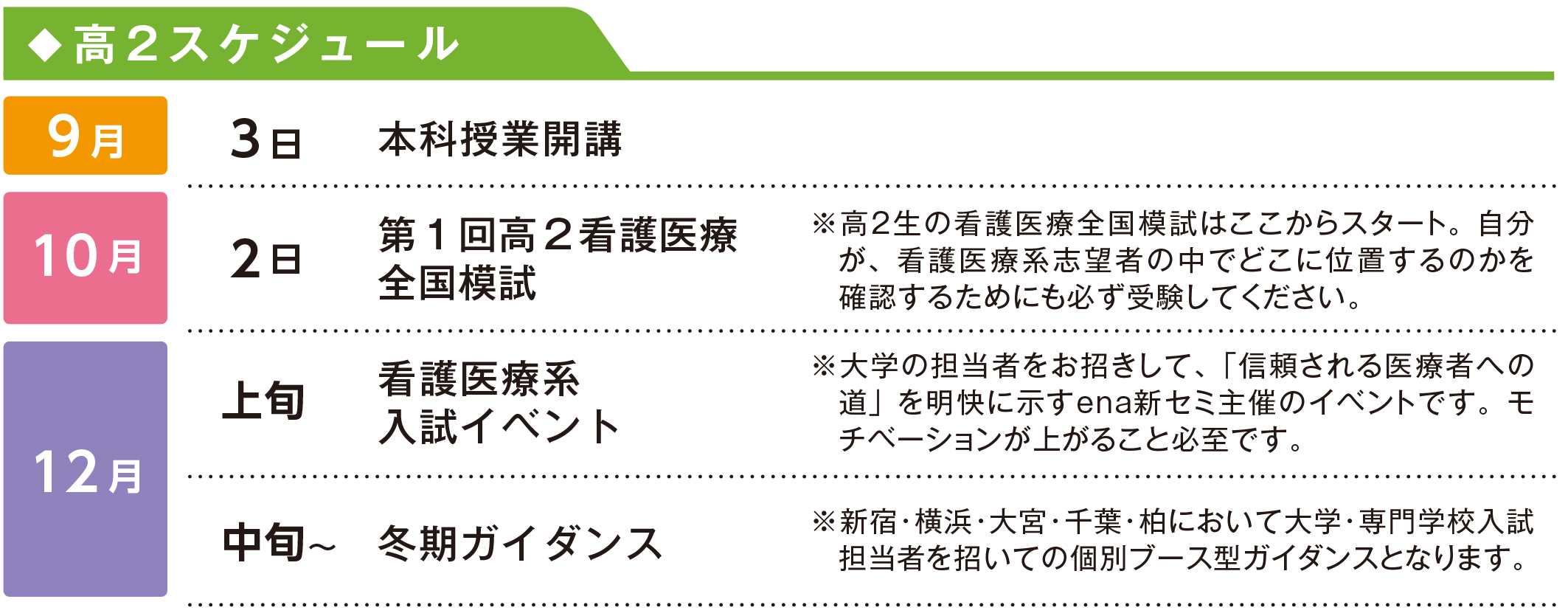 9月以降のスケジュール