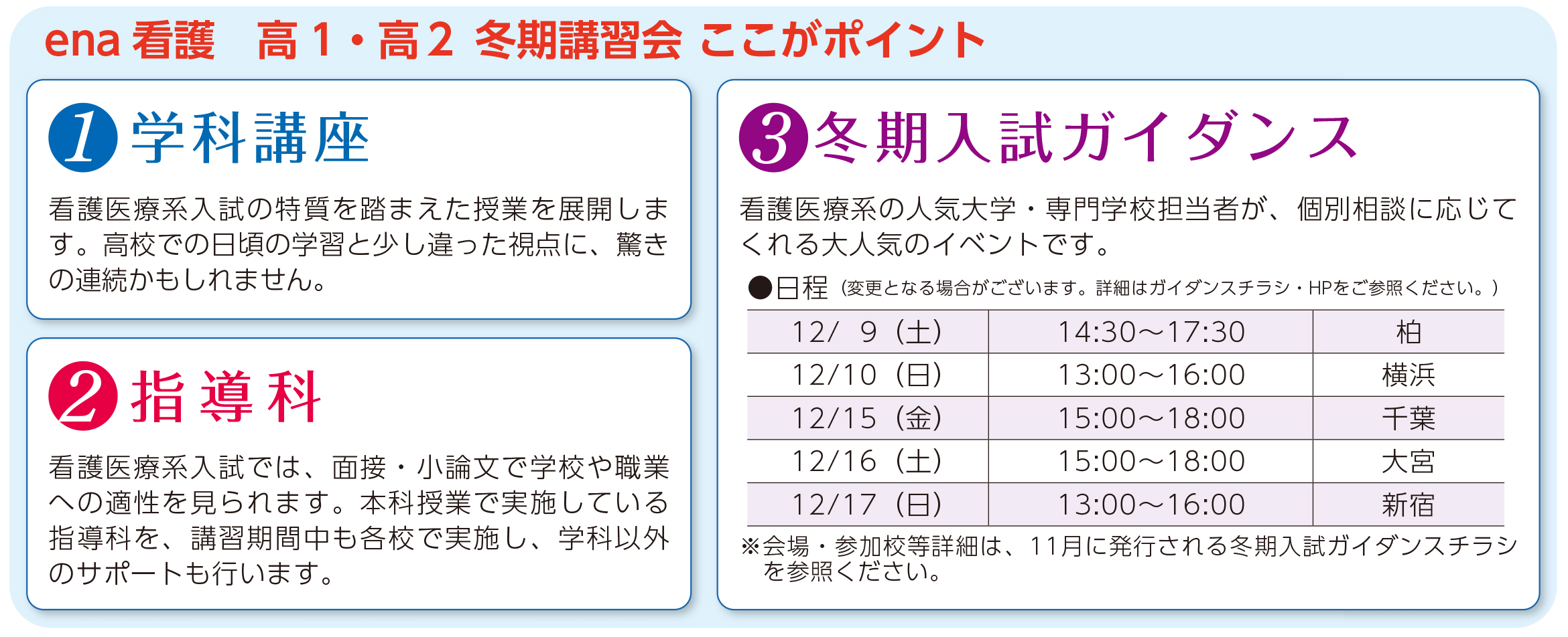 高1、高2講習会ポイント